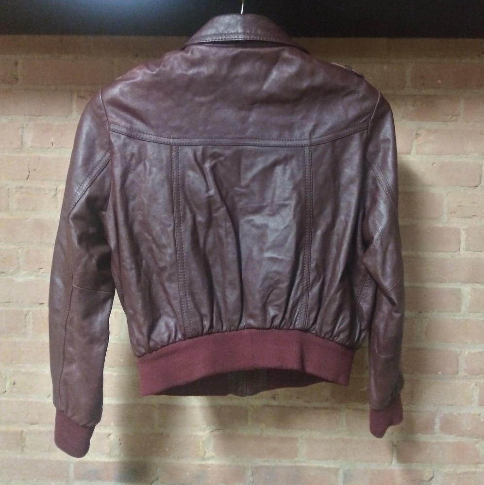 Knoles & Carter | Just reduced!! 🍑 Italian Lambskin Leather Jacket Wine - Picture 5 of 8